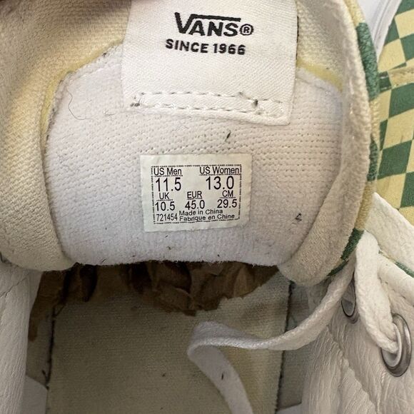 VANS Sk8-Hi Light Green/White Checkerboard 2021 Men’s 11.5 - Picture 7 of 8